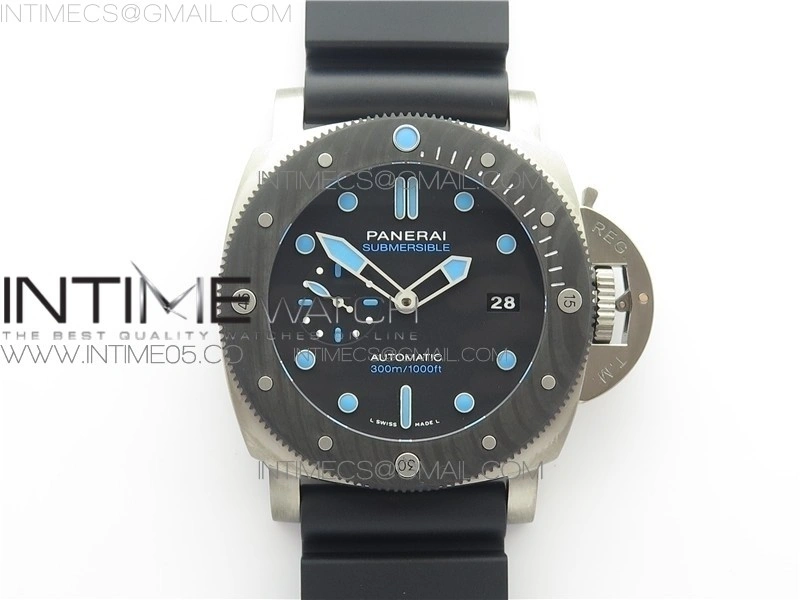 PAM799 Titanium VSF Best Edition Carbotech Bezel Black Dial on Rubber Strap P.9010 Clone